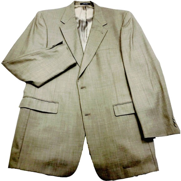 Austin Reed Sport Coat Worsted New Wool Bespoke Beige Green 42 44 Preppy Career
